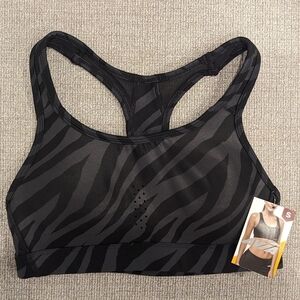 Avia Sport Bra Black & Grey Molded Cups Race back Tank Straps  , size S (4-6)
